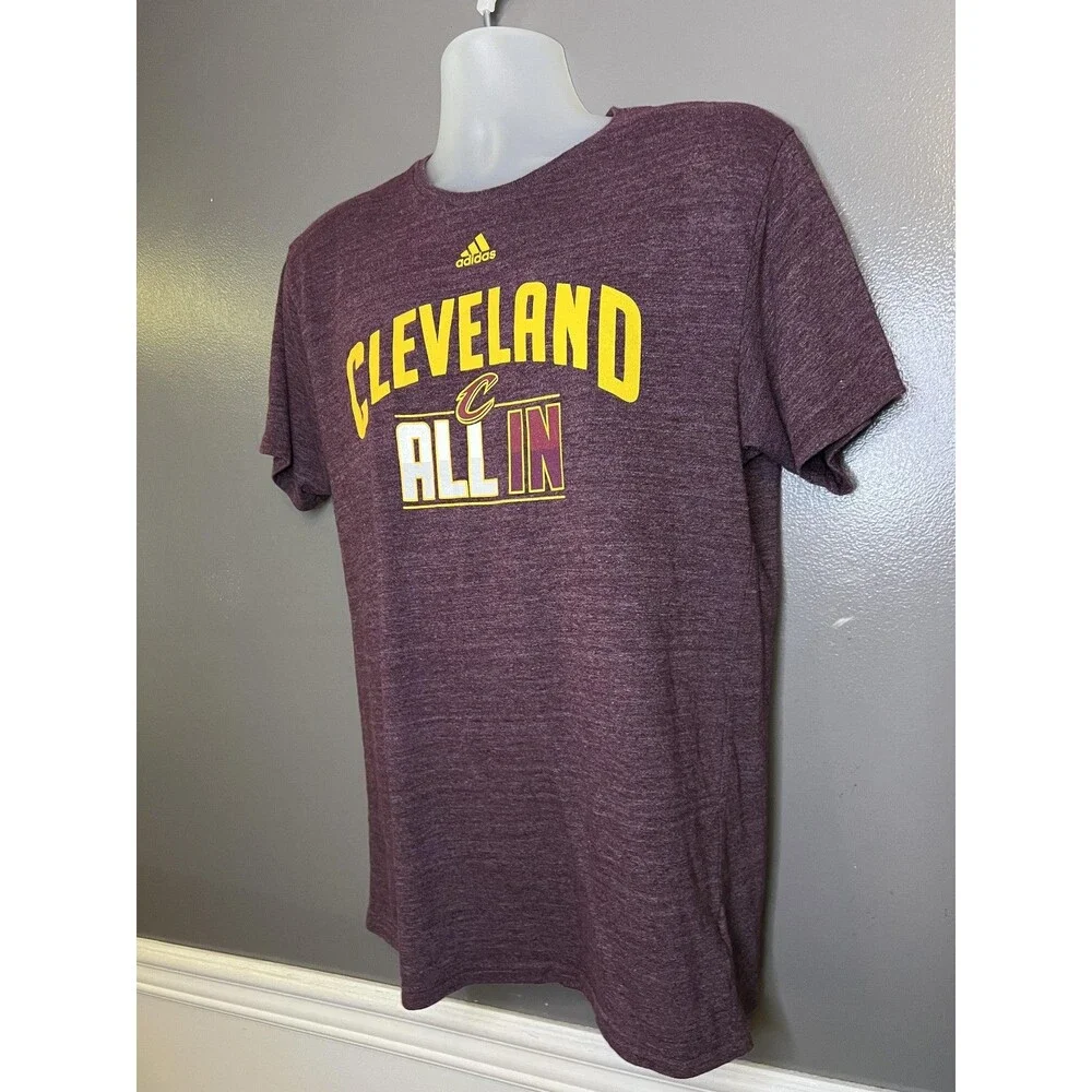 Cleveland Cavaliers Shirt Mens Large Red NBA Basketball All In Tee Adidas